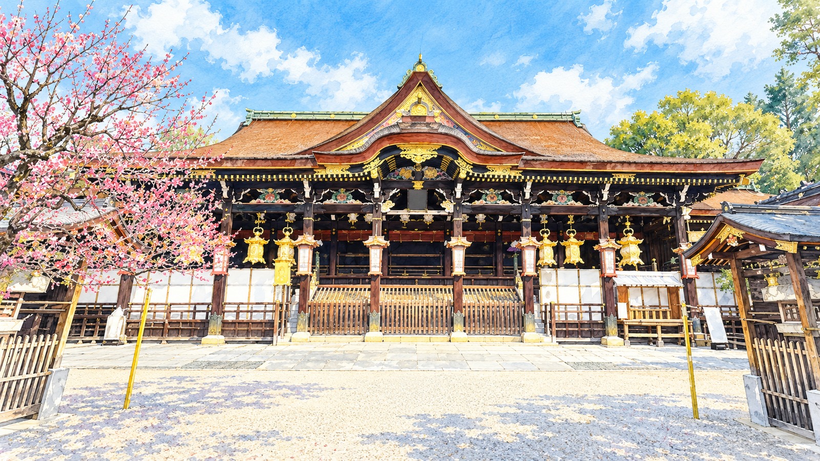 京都市上京区の北野天満宮の境内