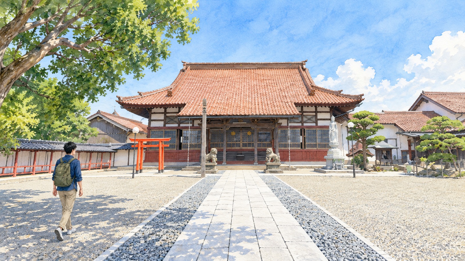 正福寺の境内と本堂