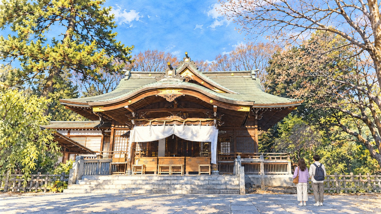 布多天神社の境内と拝殿