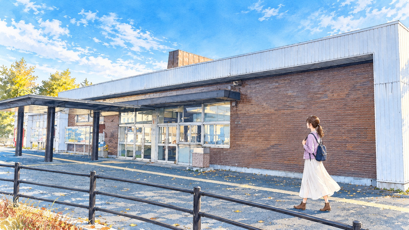 JR富良野駅の公開駅前からの外観