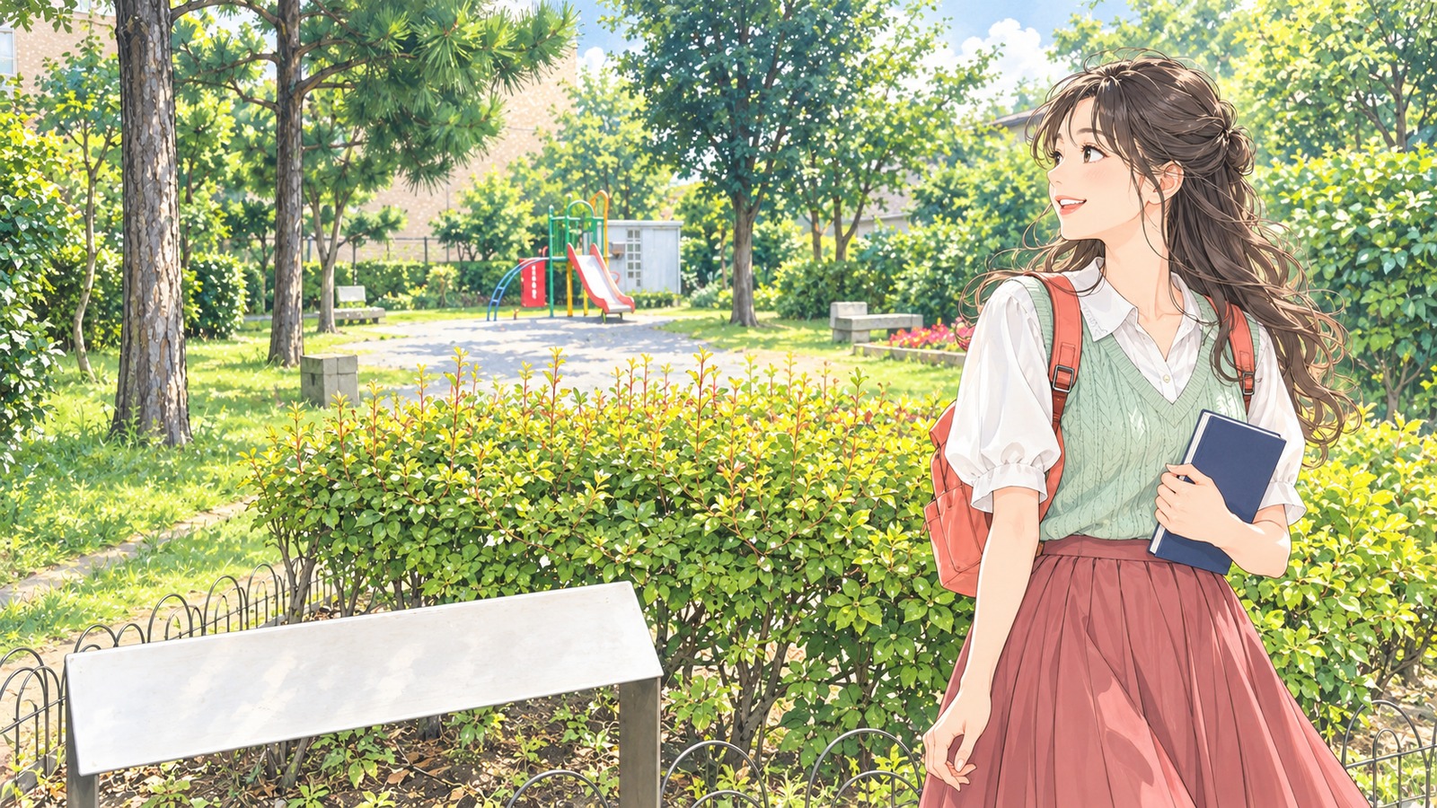 Illustration visiting Matsugaoka Rachi-en Street Park