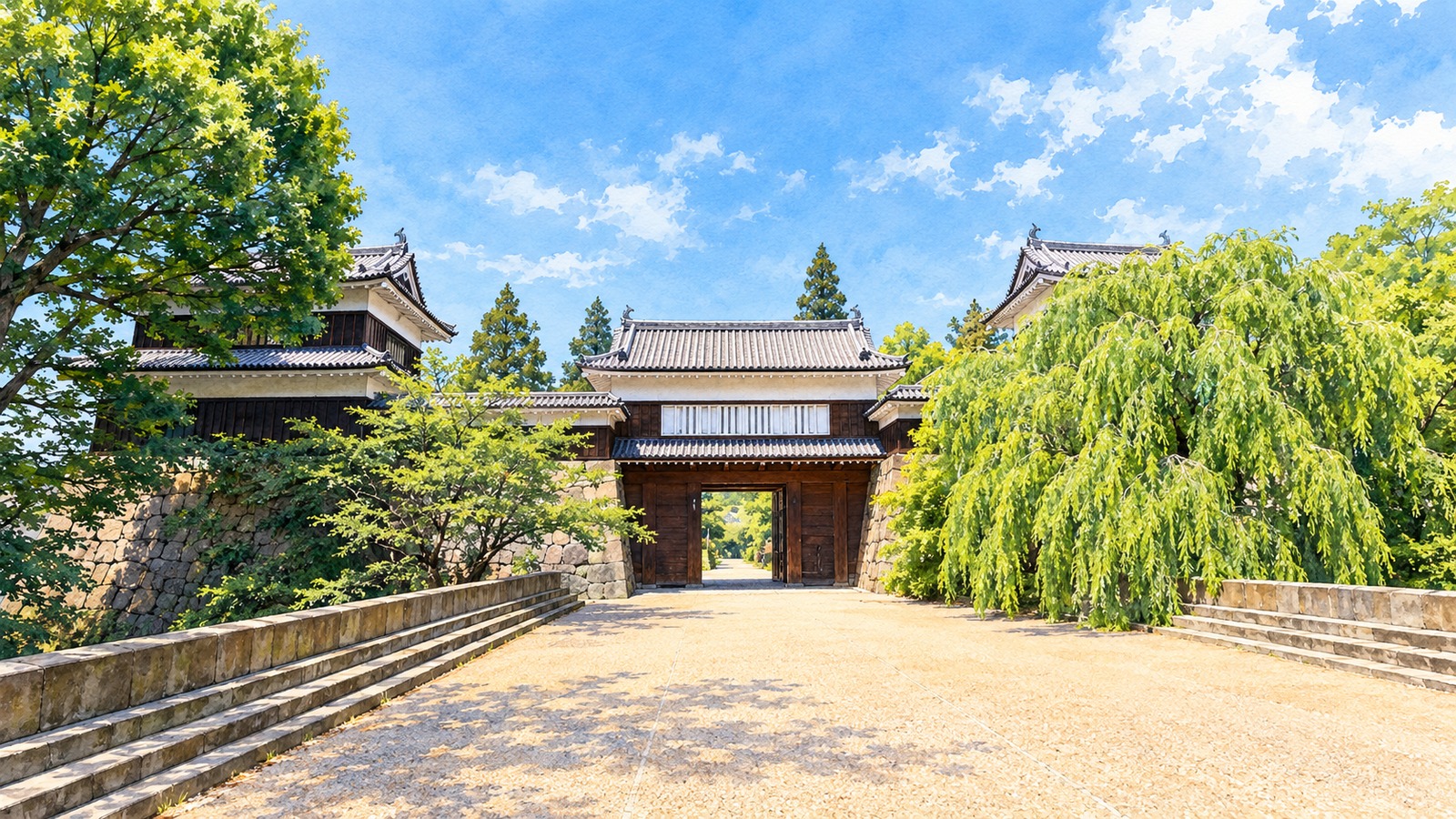 上田城跡公園(東虎口櫓門・眞田神社)の風景