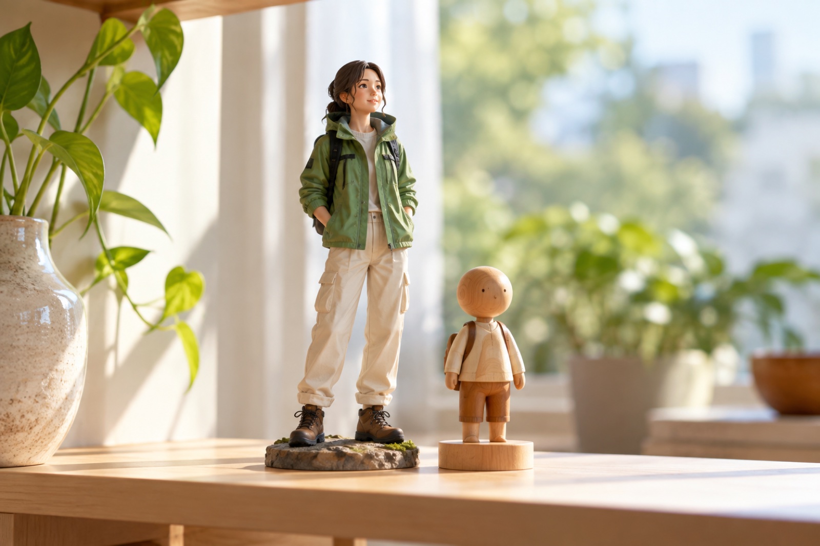Illustration of figures lined up on a shelf